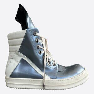 Rick Owens Chrome Hearts Metallic Silver & White Geobaskets